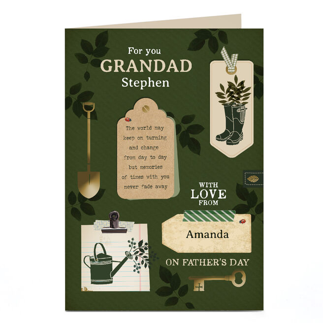 Personalised Father's Day Card - Gardening Equipment