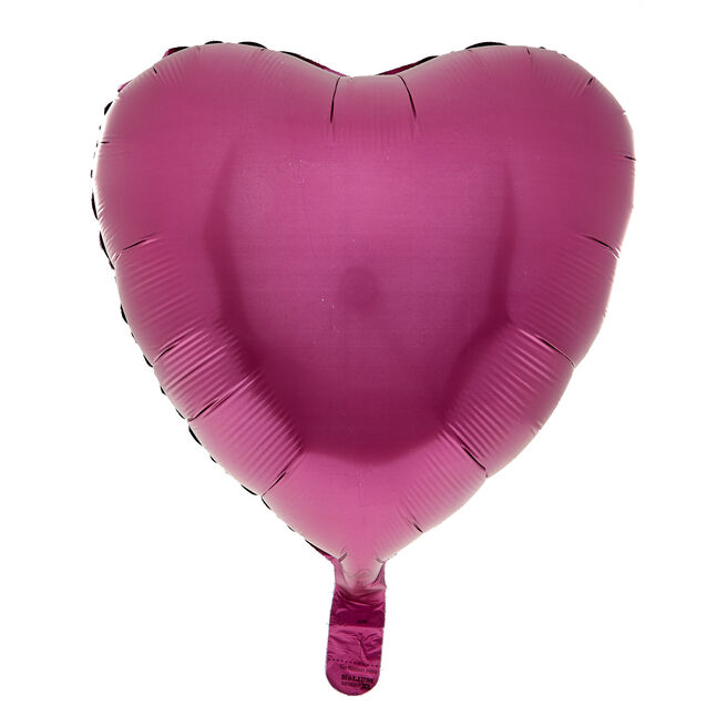 Pomegranate Satin Heart Foil Helium Balloon - 18 Inches