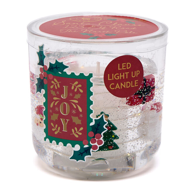 Festive Joy Winter Pine Scented LED Light-Up Candle