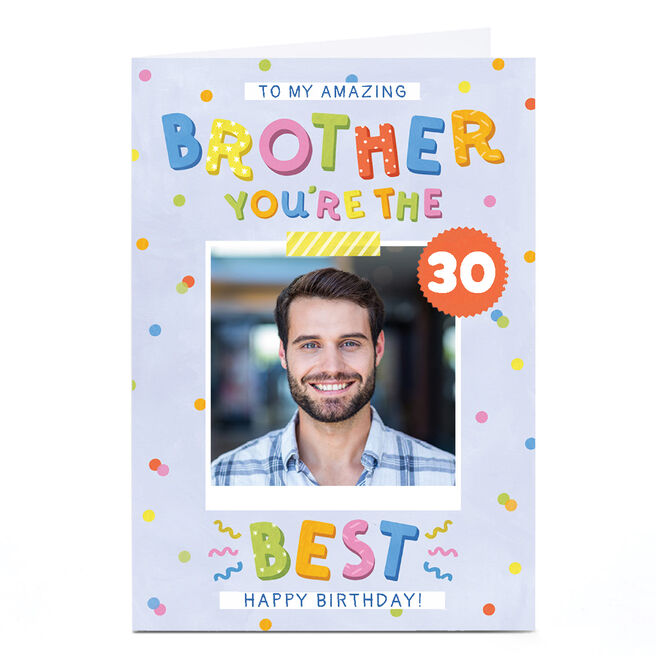 Photo Lemon & Sugar Birthday Card - You're the Best Brother, Editable Age