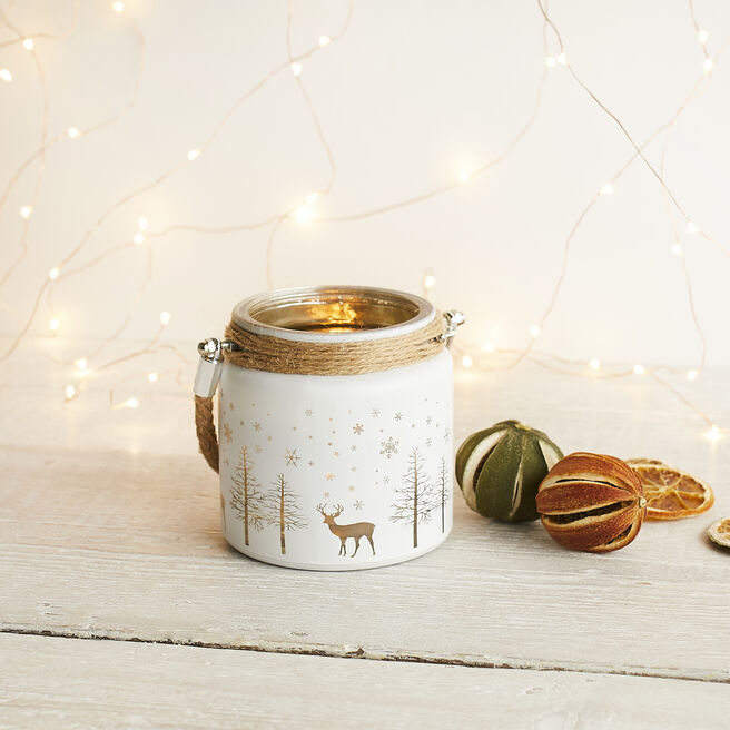 Small Christmas Candle Holder with Rope 