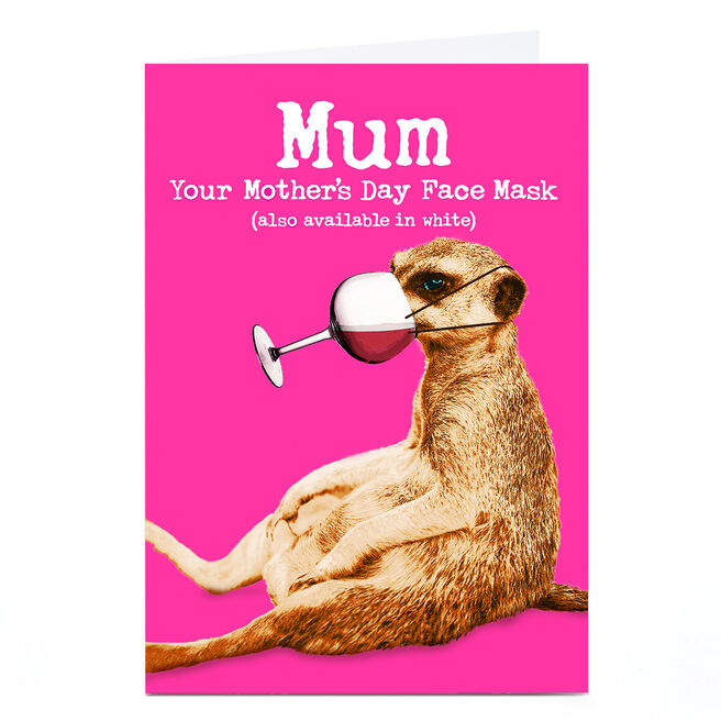 Personalised PG Quips Mother's Day Card - Wine Mask