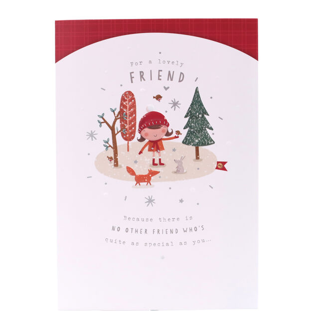 Christmas Card - Lovely Friend, Cute Woodland Animals