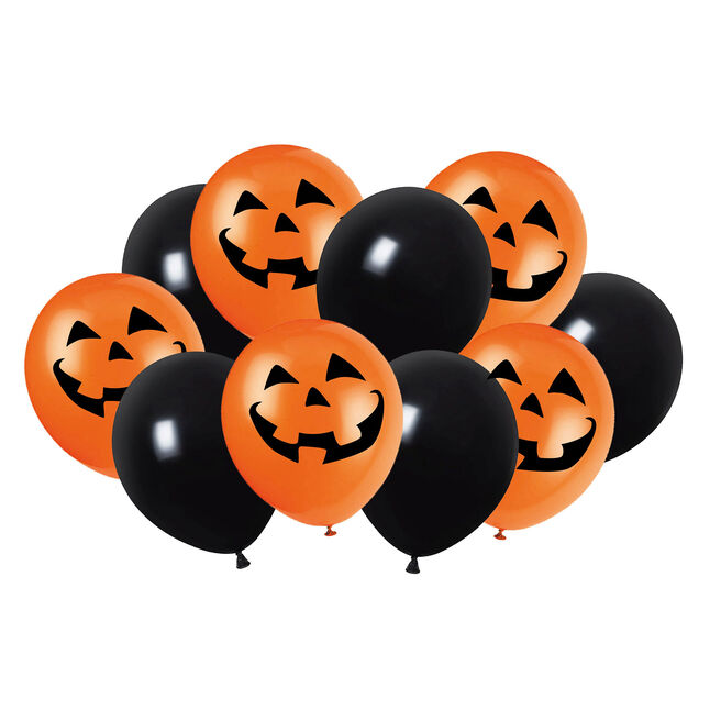 9-Inch Halloween Latex Balloons - Pack of 10