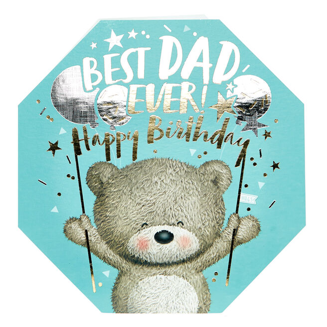 Hugs Bear Birthday Card - Best Dad Ever