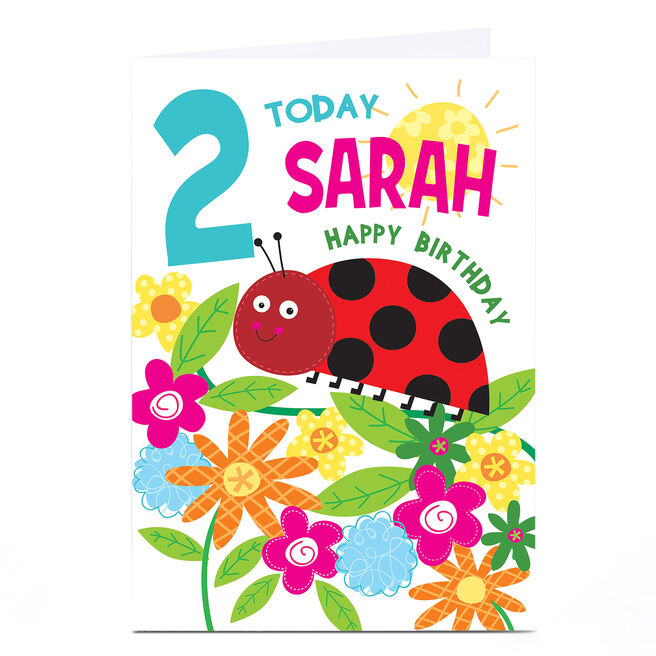 Personalised Editable Age Birthday Card - Ladybird