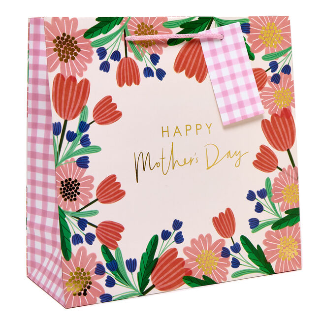 Spring Cottage Happy Mother's Day Large Square Gift Bag
