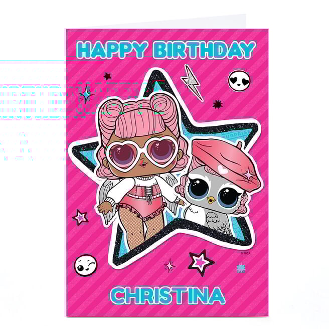 Personalised L.O.L. Surprise! Birthday Card - Blue & Pink