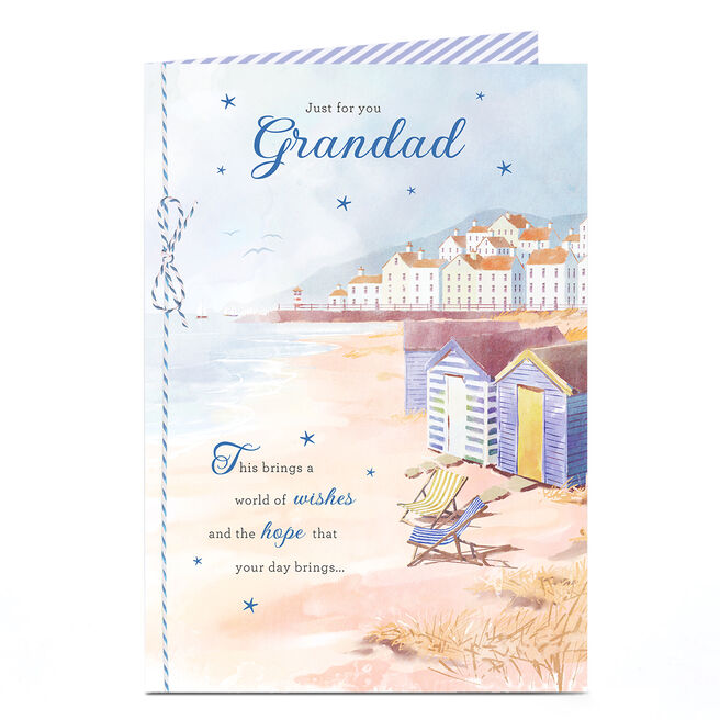 Birthday Card - Seaside Houses, Grandad