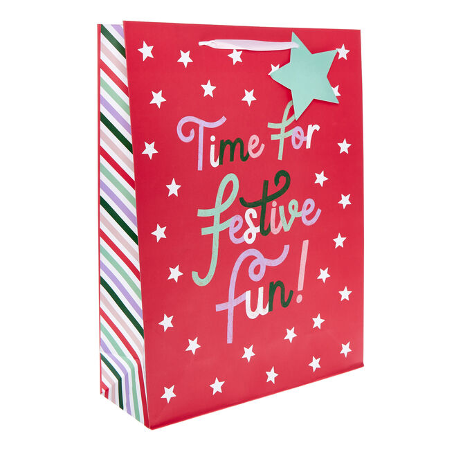 Extra Large Portrait Time For Festive Fun Gift Bag