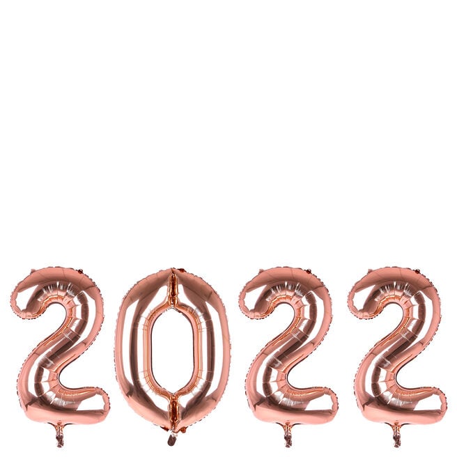 2022 Giant Rose Gold Number Balloon Bundle