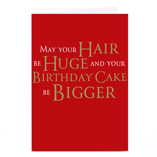 Personalised Birthday Card - Huge Hair