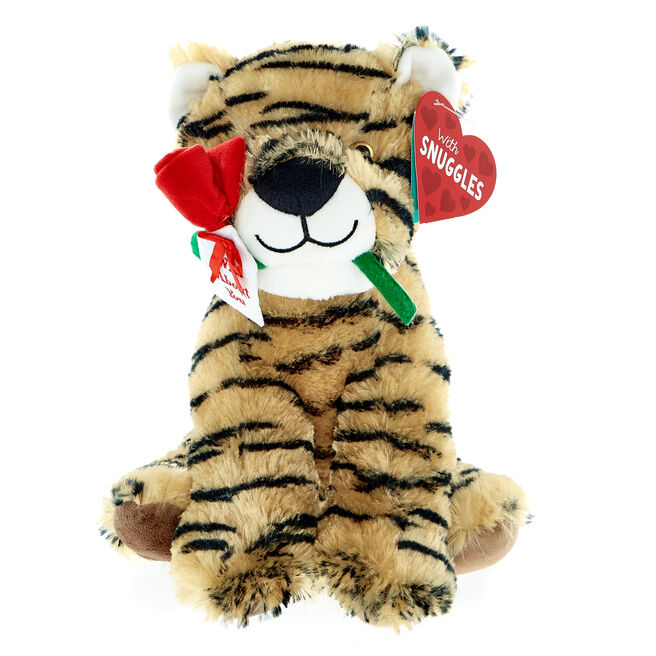 Tiger Soft Toy With Rose 
