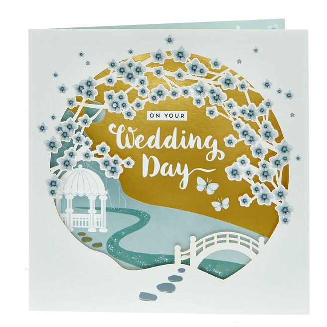 Exquisite Collection Wedding Card - Blossoms & Bridge