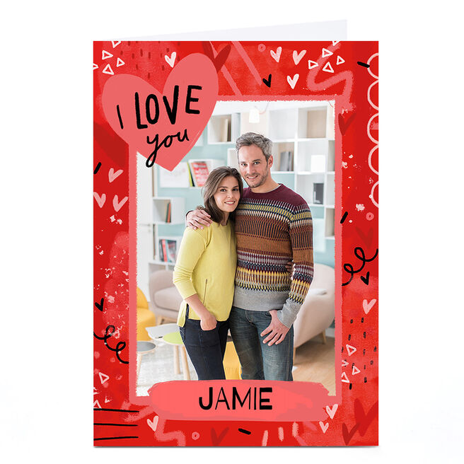 A4 Photo Little Mono Valentine's Day Card - I Love You