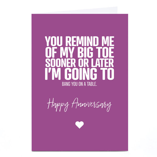 Personalised Punk Cards Anniversary Card - On The Table