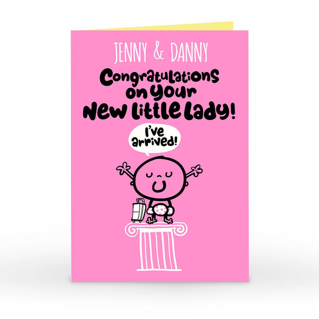 Personalised Fruitloops New Baby Card - Little Lady!