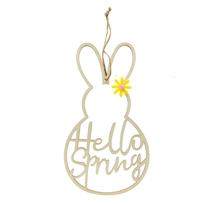 Hello Spring Hanging Bunny Ornament