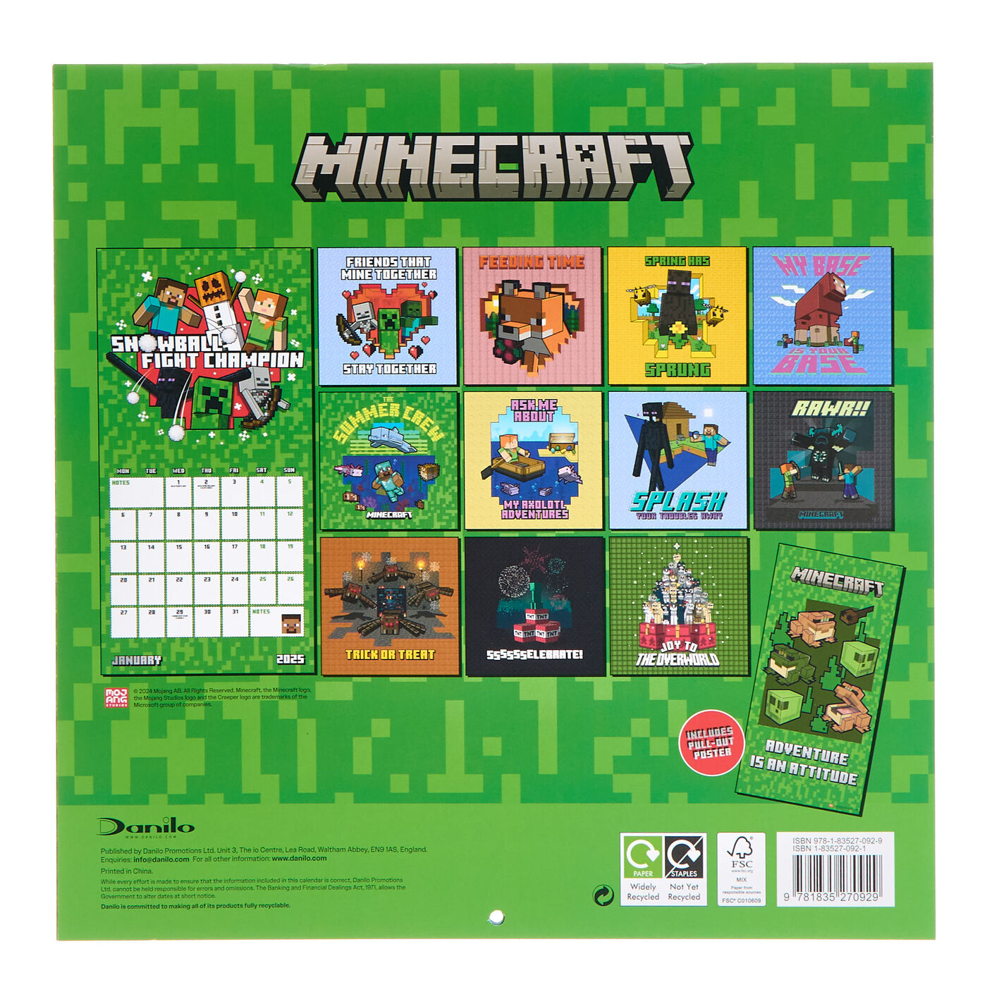 Buy Minecraft 2025 Square Wall Calendar for GBP 4.99 Card Factory UK