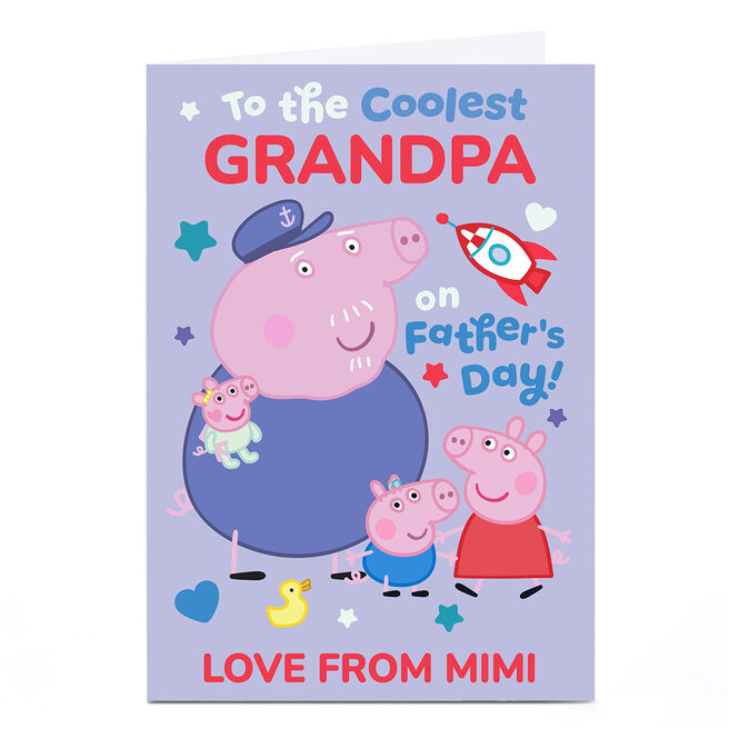 Personalised Peppa Pig Father's Day Card - The Coolest Grandpa