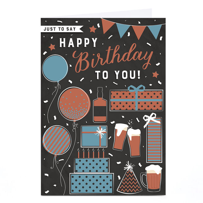 Personalised Birthday Card - Balloons & Gifts