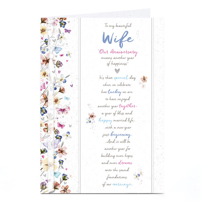 Anniversary Card - Another Year of Happiness, Wife