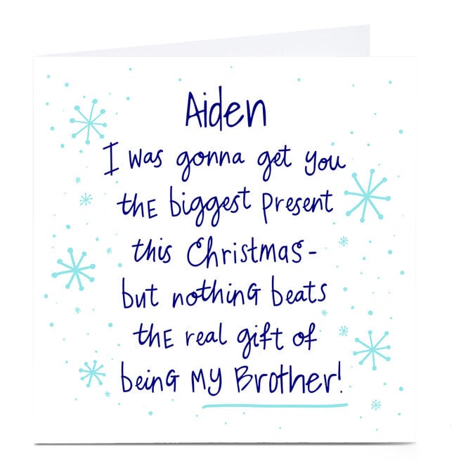 Personalised Christmas Card - Brother The Real Gift