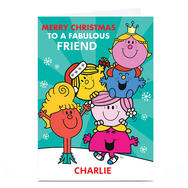 Personalised Mr Men & Little Miss Christmas Card - Fabulous
