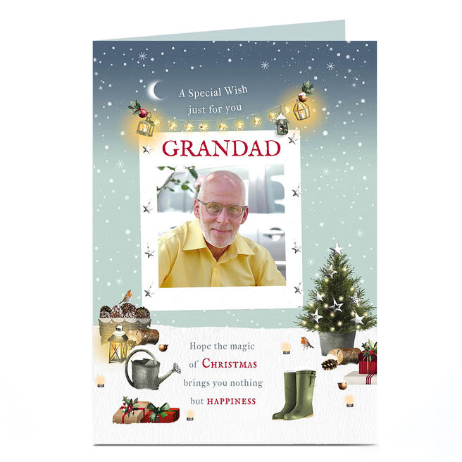 Photo Christmas Card - Gardening, Grandad
