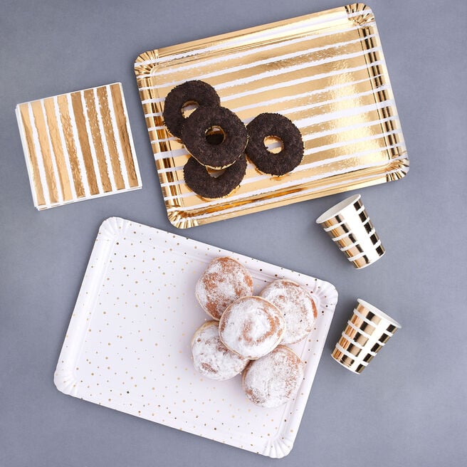 Metallic Gold Paper Trays - Pack of 4