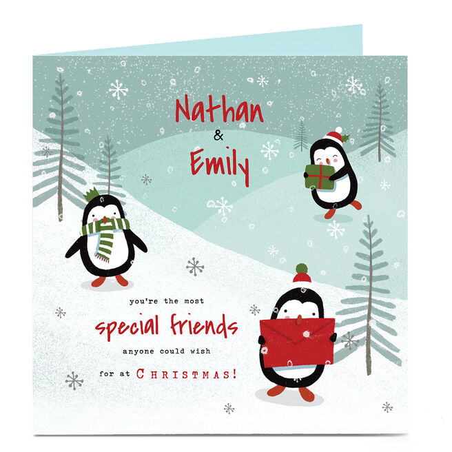 Personalised Christmas Card - Penguins, Special Friends