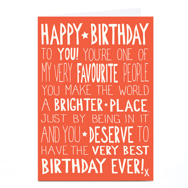 Personalised Birthday Card - You Make The World A Brighter Place