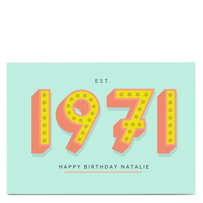 Personalised Birthday Card - Est. 1971