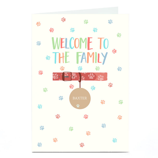 Personalised Card - Welcome To The Family, Pet 