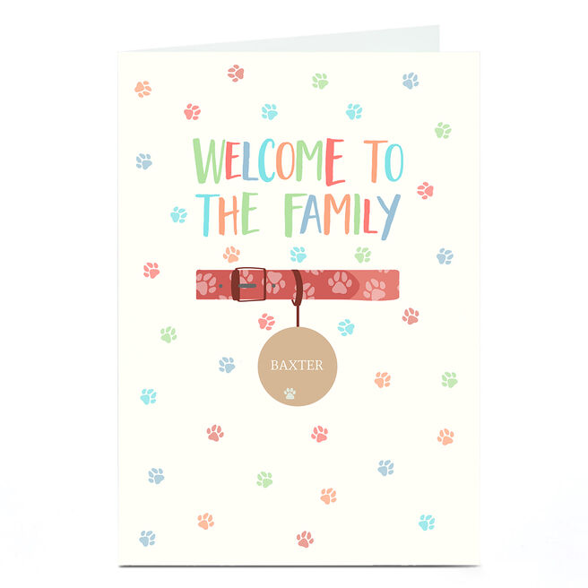 Personalised Card - Welcome To The Family, Pet 