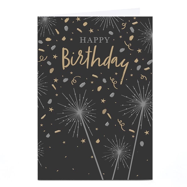 Birthday Card - Silver & Gold Sparklers