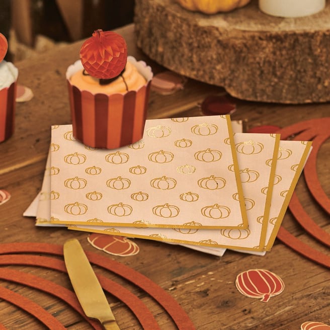 Pumpkin Paper Napkins - Pack of 16