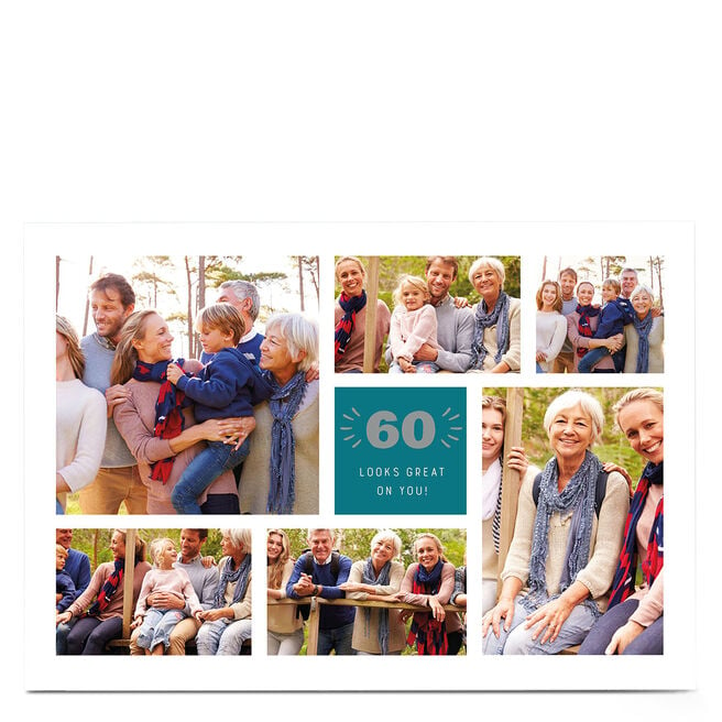 Photo 60th Birthday Card - Great on You,  Editable Age