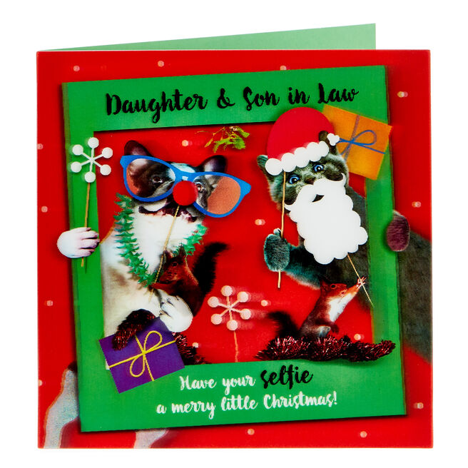Daughter &amp; Partner Christmas Cards, Daughter &amp; Fiancé, Boyfriend or Son