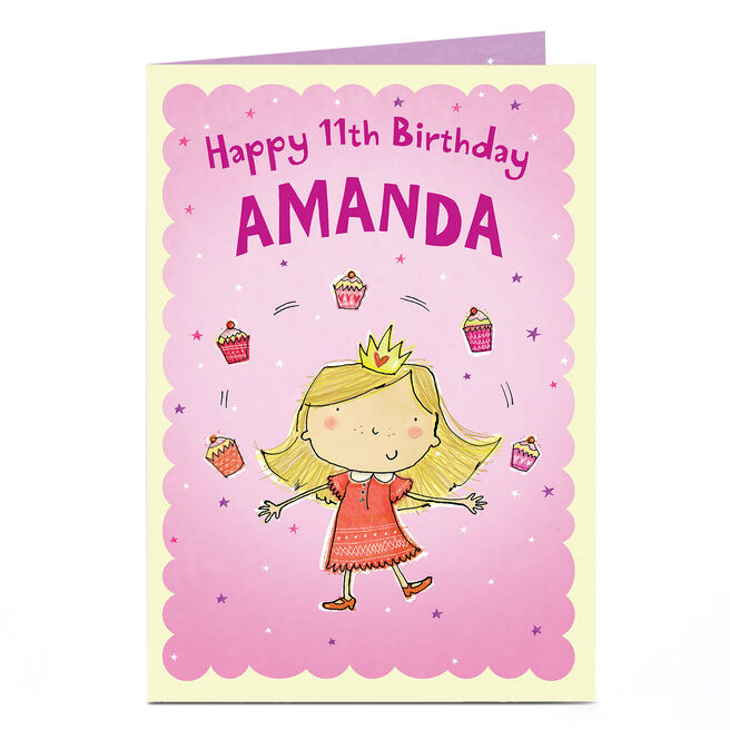 Personalised Editable Age Birthday Card - Cupcakes