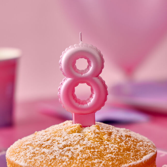 Pink Number 8 Cake Candle