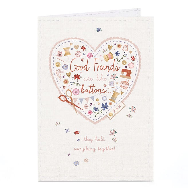 Birthday Card - Good Friends Are Like Buttons
