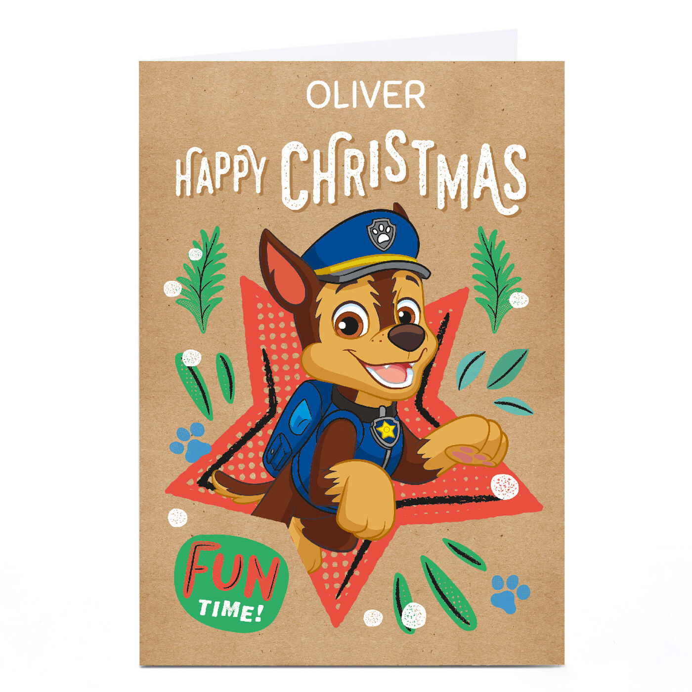 Buy Personalised Paw Patrol Christmas Card - Happy Christmas Fun Time ...