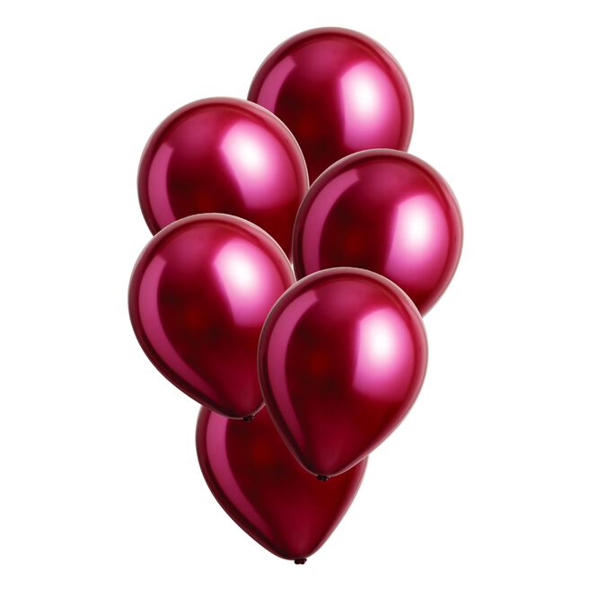 12-Inch Chrome Pink Latex Balloons - Pack of 6