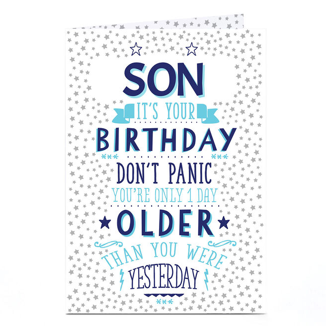 Personalised Birthday Card - One Day Older [Son]