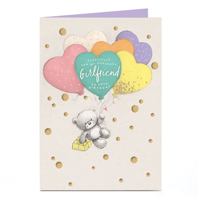 Hugs Birthday Card - Pastel Balloon Bouquet, Girlfriend