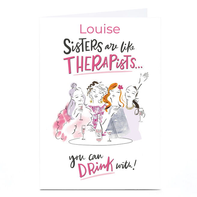 Personalised Girl Talk Card - Sisters Are Like Therapists