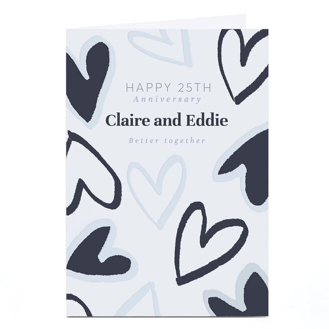 Personalised Anniversary Card - Happy 25th Anniversary 