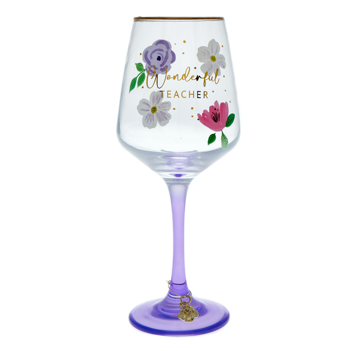 Buy Wonderful Teacher Floral Wine Glass for GBP 4.99 Card Factory UK