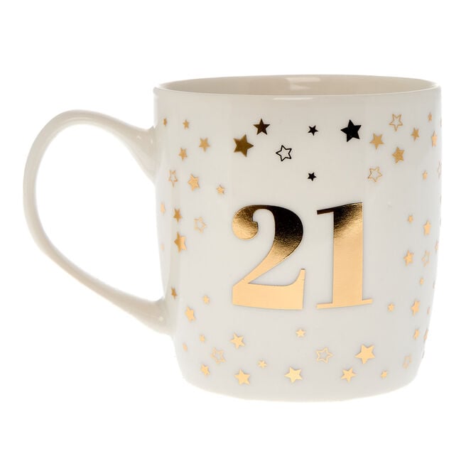 Blue & Gold 21st Birthday Mug In A Box